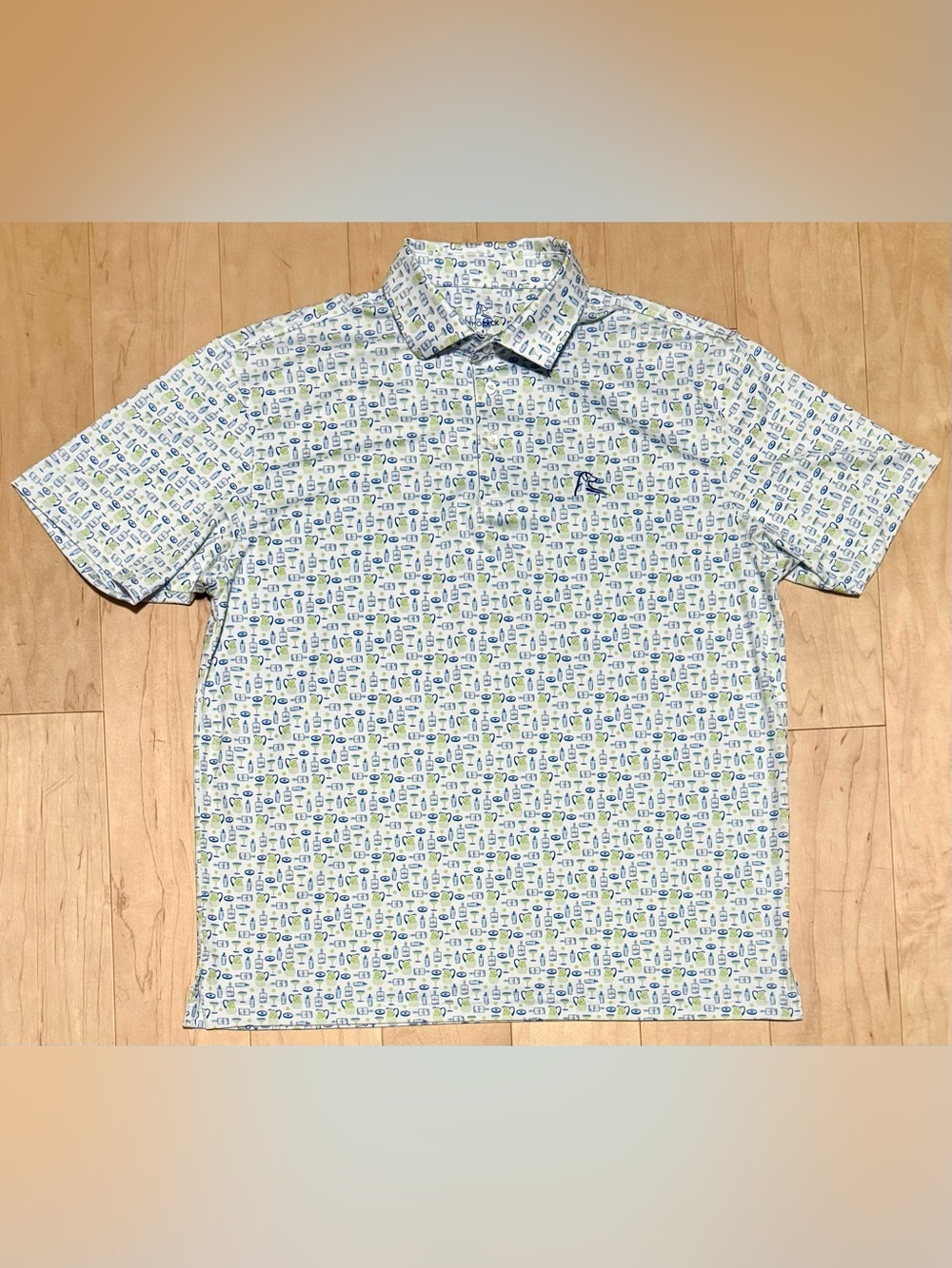 Rhoback Performance Golf Polo Lightweight Multicolor Margarita Print AOP Men’s L
